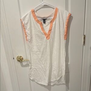 Women's White and Orange Top - Gap